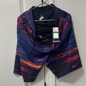 Nike Black and Purple swimming trunks